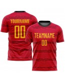Best Pro Custom Red Gold-Black Sublimation Soccer Uniform Jersey