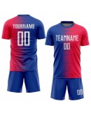 Best Pro Custom Red White-Royal Sublimation Soccer Uniform Jersey