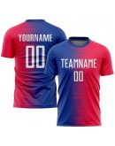 Best Pro Custom Red White-Royal Sublimation Soccer Uniform Jersey