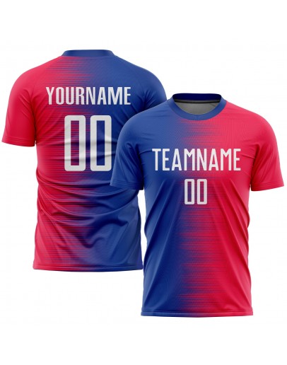 Best Pro Custom Red White-Royal Sublimation Soccer Uniform Jersey