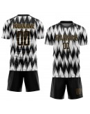 Best Pro Custom White Black-Old Gold Sublimation Soccer Uniform Jersey