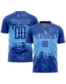 Best Pro Custom Royal Pink-Light Blue Sublimation Soccer Uniform Jersey