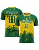 Best Pro Custom Kelly Green Kelly Green-Gold Sublimation Soccer Uniform Jersey