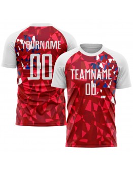 Best Pro Custom Red White Sublimation Soccer Uniform Jersey