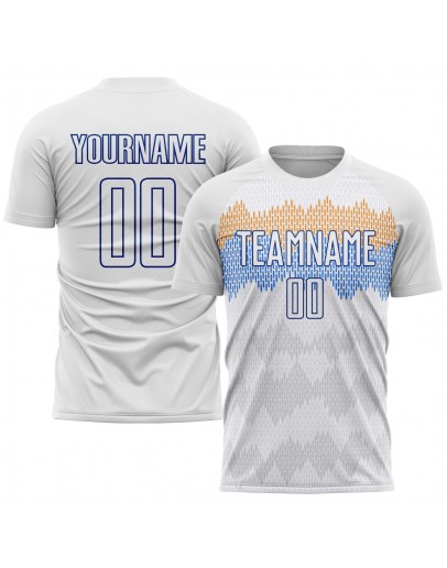 Best Pro Custom White Royal Sublimation Soccer Uniform Jersey