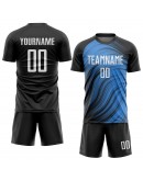 Best Pro Custom Light Blue White-Black Sublimation Soccer Uniform Jersey