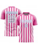 Best Pro Custom Pink White-Light Blue Sublimation Soccer Uniform Jersey
