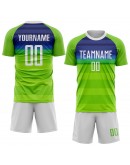 Best Pro Custom Neon Green White-Royal Sublimation Soccer Uniform Jersey