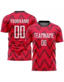 Best Pro Custom Red White-Black Sublimation Soccer Uniform Jersey