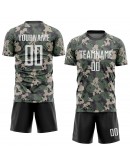 Best Pro Custom Camo White-Black Sublimation Salute To Service Soccer Uniform Jersey