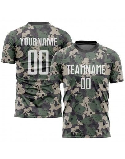 Best Pro Custom Camo White-Black Sublimation Salute To Service Soccer Uniform Jersey