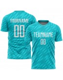 Best Pro Custom Aqua White Sublimation Soccer Uniform Jersey