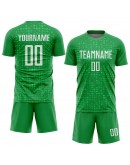 Best Pro Custom Kelly Green White Sublimation Soccer Uniform Jersey