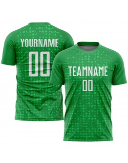 Best Pro Custom Kelly Green White Sublimation Soccer Uniform Jersey