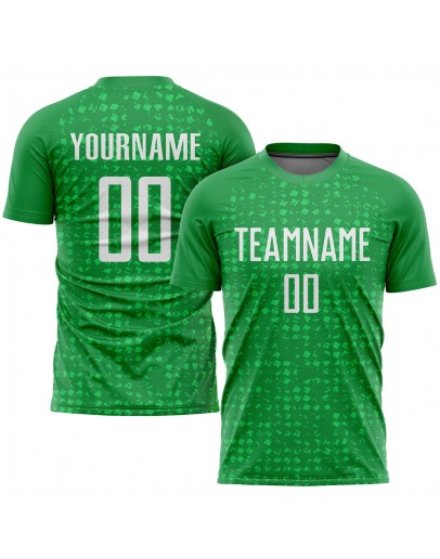 Best Pro Custom Kelly Green White Sublimation Soccer Uniform Jersey