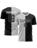 Best Pro Custom Gray Black-White Sublimation Split Fashion Soccer Uniform Jersey