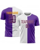 Best Pro Custom White Purple-Gold Sublimation Split Fashion Soccer Uniform Jersey