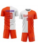 Best Pro Custom White Orange-Purple Sublimation Split Fashion Soccer Uniform Jersey
