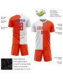 Best Pro Custom White Orange-Purple Sublimation Split Fashion Soccer Uniform Jersey
