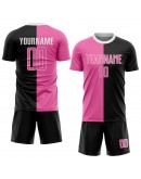 Best Pro Custom Black Pink-White Sublimation Split Fashion Soccer Uniform Jersey