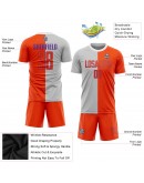 Best Pro Custom Gray Orange-Purple Sublimation Split Fashion Soccer Uniform Jersey