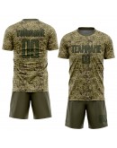 Best Pro Custom Camo Olive-Black Sublimation Salute To Service Soccer Uniform Jersey