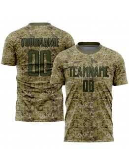 Best Pro Custom Camo Olive-Black Sublimation Salute To Service Soccer Uniform Jersey