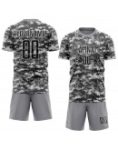 Best Pro Custom Camo Black-Gray Sublimation Salute To Service Soccer Uniform Jersey