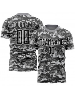 Best Pro Custom Camo Black-Gray Sublimation Salute To Service Soccer Uniform Jersey