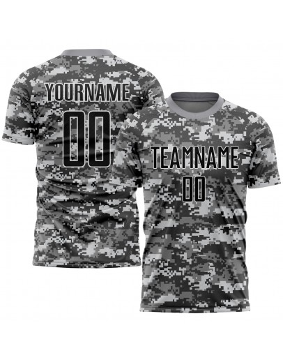 Best Pro Custom Camo Black-Gray Sublimation Salute To Service Soccer Uniform Jersey