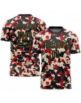 Best Pro Custom Camo Olive-Black Sublimation Salute To Service Soccer Uniform Jersey
