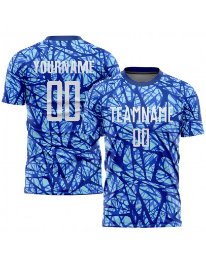 Best Pro Custom Royal White-Light Blue Sublimation Soccer Uniform Jersey
