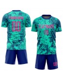 Best Pro Custom Teal Pink-Royal Sublimation Soccer Uniform Jersey