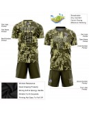 Best Pro Custom Camo Olive-White Sublimation Salute To Service Soccer Uniform Jersey