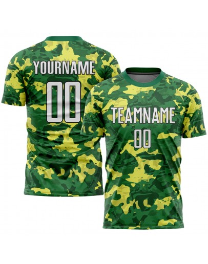 Best Pro Custom Camo White-Kelly Green Sublimation Salute To Service Soccer Uniform Jersey