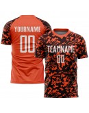 Best Pro Custom Orange White-Black Sublimation Soccer Uniform Jersey