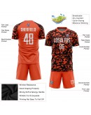 Best Pro Custom Orange White-Black Sublimation Soccer Uniform Jersey