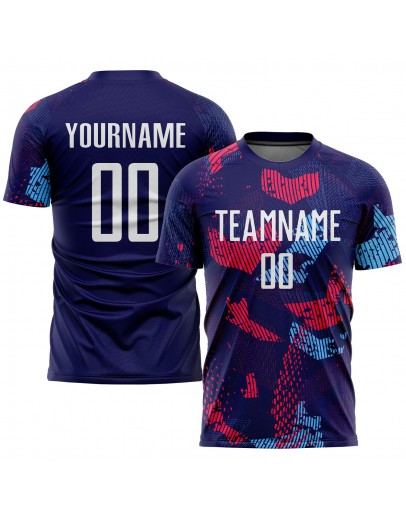 Best Pro Custom Navy White-Light Blue Sublimation Soccer Uniform Jersey