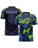 Best Pro Custom Navy Navy-Neon Green Sublimation Soccer Uniform Jersey