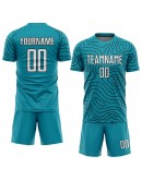 Best Pro Custom Teal White-Black Green Sublimation Soccer Uniform Jersey