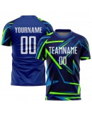 Best Pro Custom Royal White-Neon Green Sublimation Soccer Uniform Jersey Best Pro Custom Royal White-Neon Green Sublimation Soccer Uniform Jersey