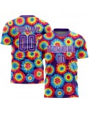 Best Pro Custom Tie Dye Purple-White Sublimation Soccer Uniform Jersey