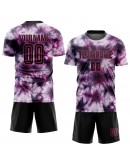 Best Pro Custom Tie Dye Black-Pink Sublimation Soccer Uniform Jersey