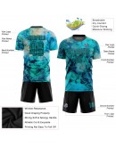 Best Pro Custom Tie Dye Aqua-Black Sublimation Soccer Uniform Jersey