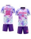 Best Pro Custom Tie Dye Pink-Purple Sublimation Soccer Uniform Jersey