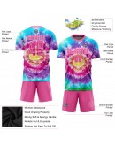 Best Pro Custom Tie Dye Pink-White Sublimation Soccer Uniform Jersey