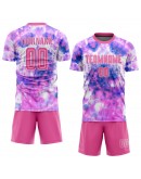 Best Pro Custom Tie Dye Pink-White Sublimation Soccer Uniform Jersey