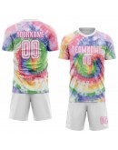 Best Pro Custom Tie Dye White-Pink Sublimation Soccer Uniform Jersey