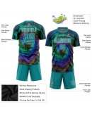 Best Pro Custom Tie Dye Aqua-White Sublimation Soccer Uniform Jersey