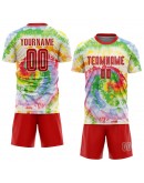 Best Pro Custom Tie Dye Red-White Sublimation Soccer Uniform Jersey